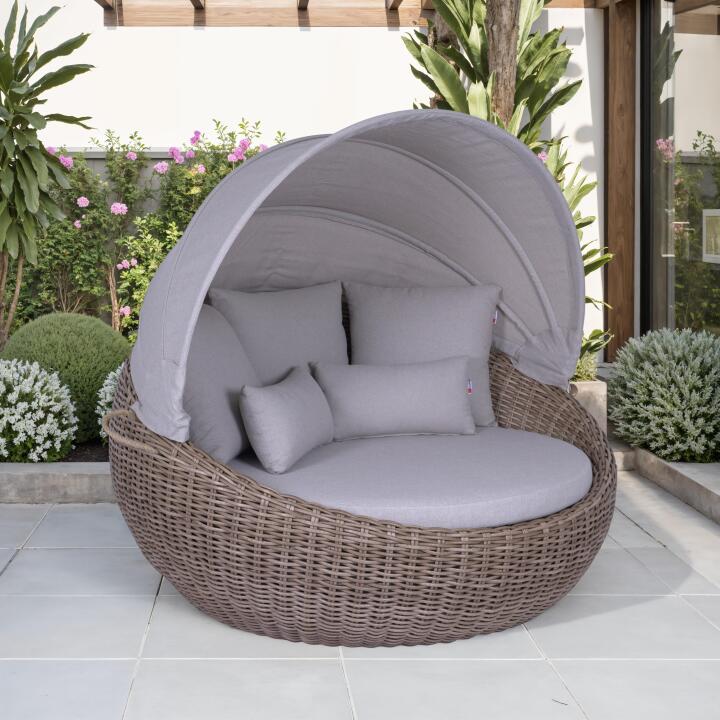 Sonneninsel Marano PE Rattan brown Bezüge beige inkl