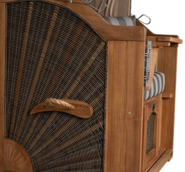 Strandkorb Rantum Single Bullauge Teak PE Grey Dessin 537