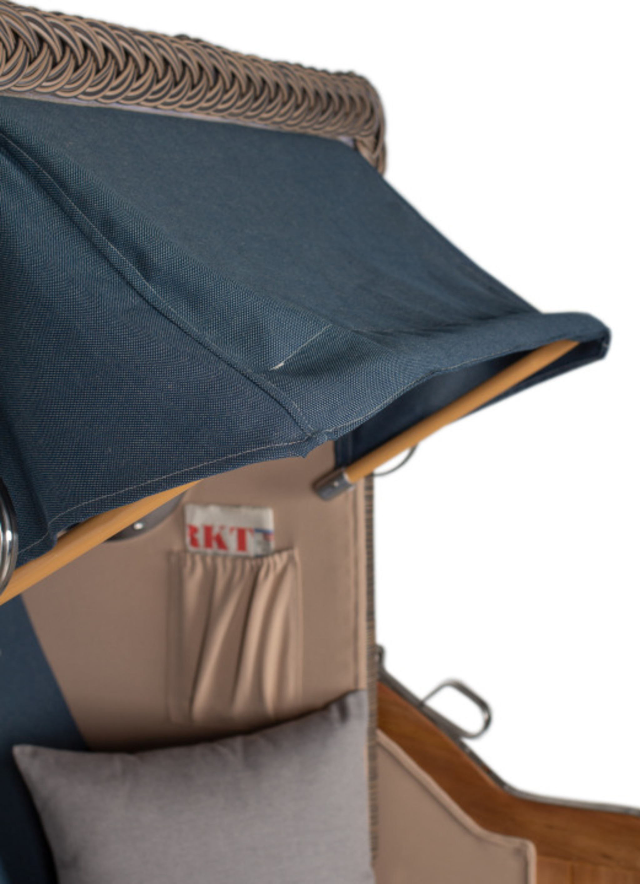 Strandkorb Rantum Single Bullauge Teak PE Grey Dessin 593