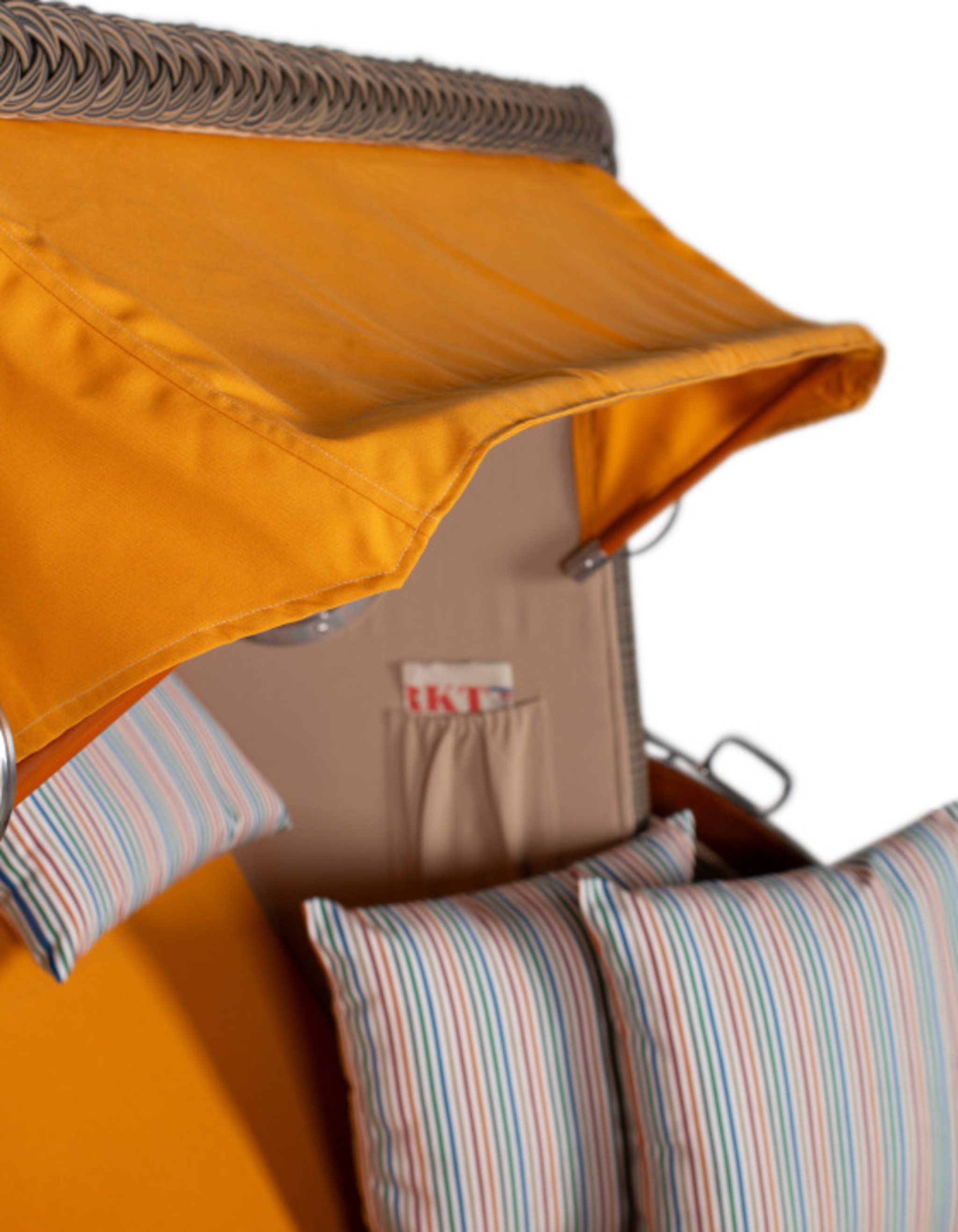 Strandkorb Rantum Bullauge Mahagoni PE Grey Dessin 586