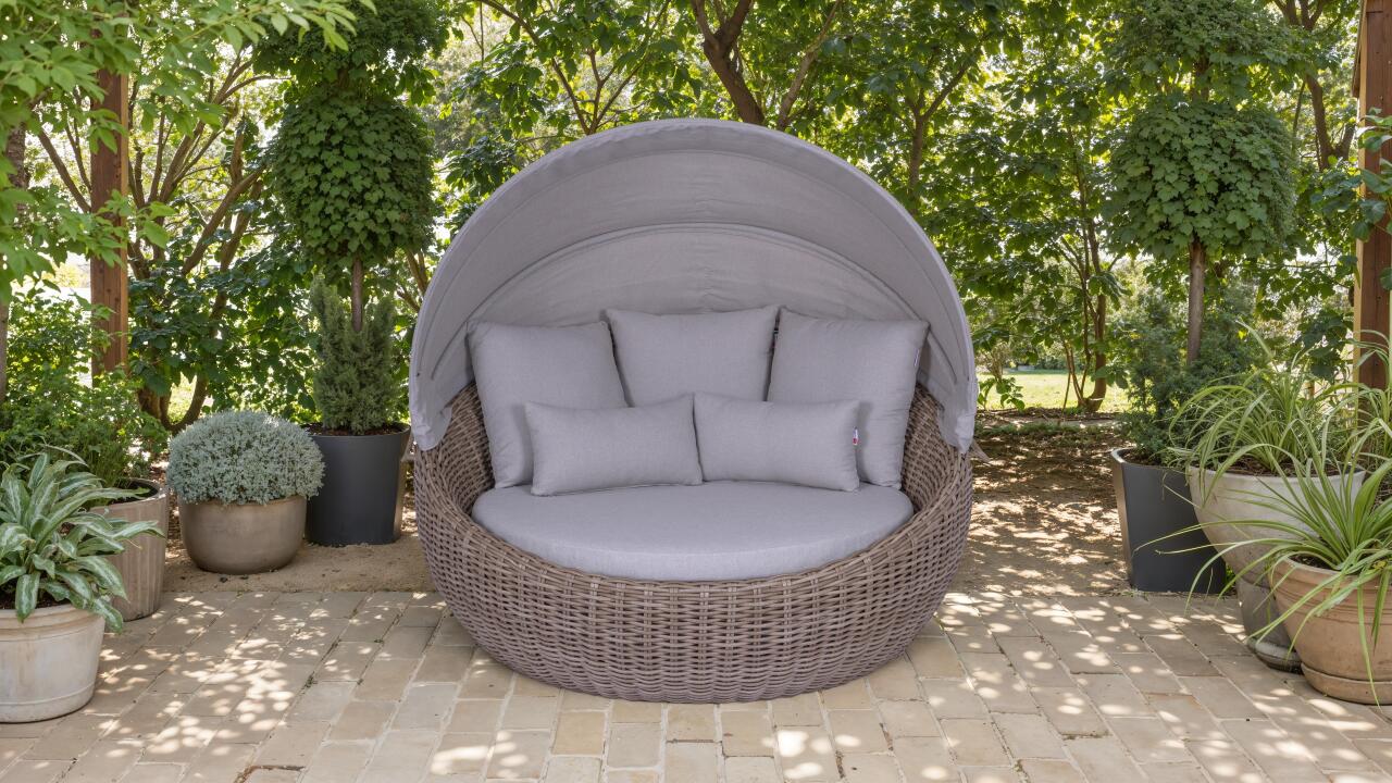 Sonneninsel Marano PE Rattan brown Bezüge beige inkl
