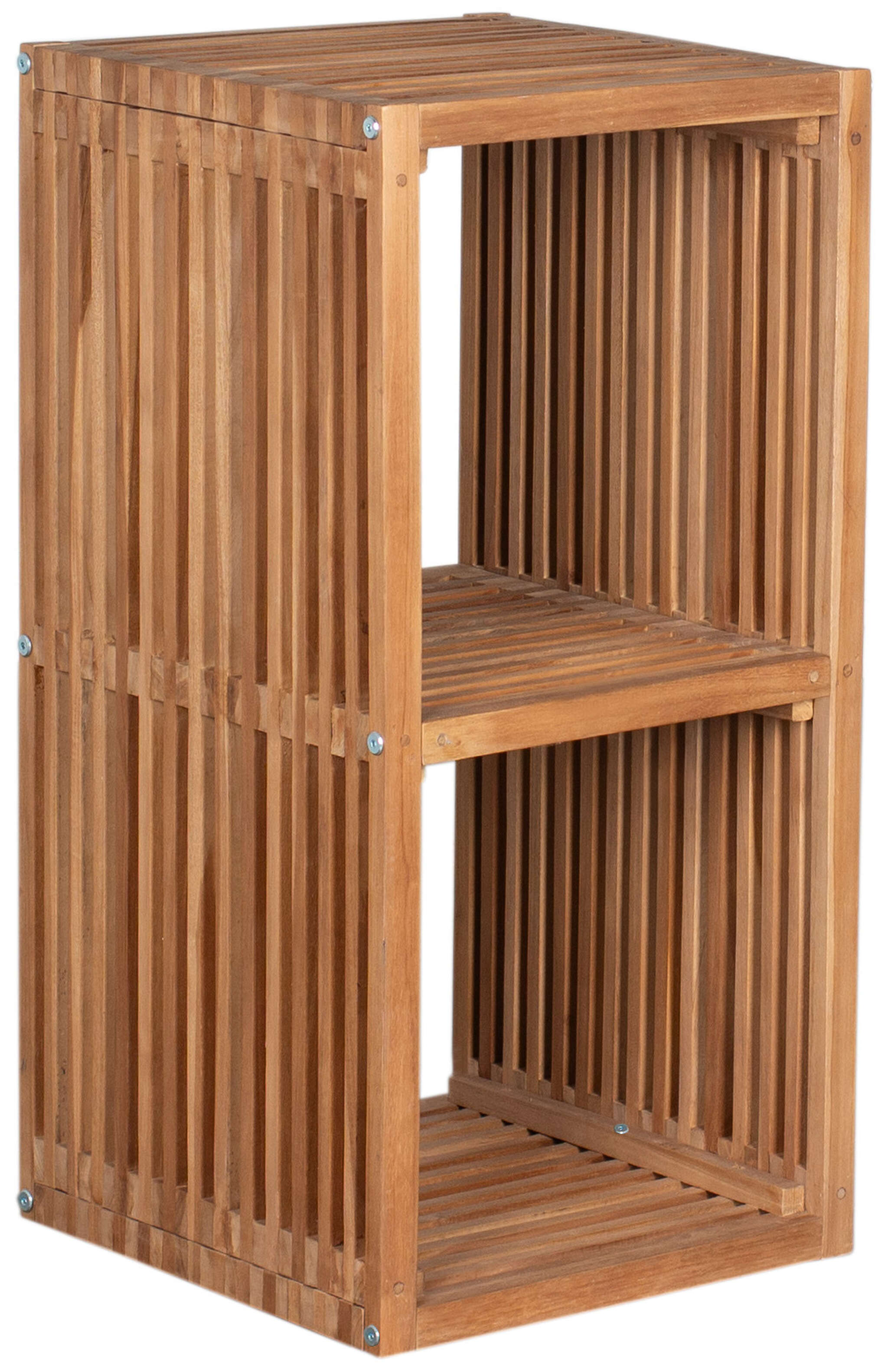 Teakregal 2 Fächer Outdoor 80x40x40 cm