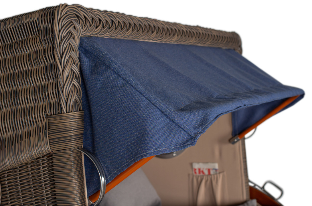 Strandkorb Rantum Grande Bullauge Mahagoni PE grey Dessin 595