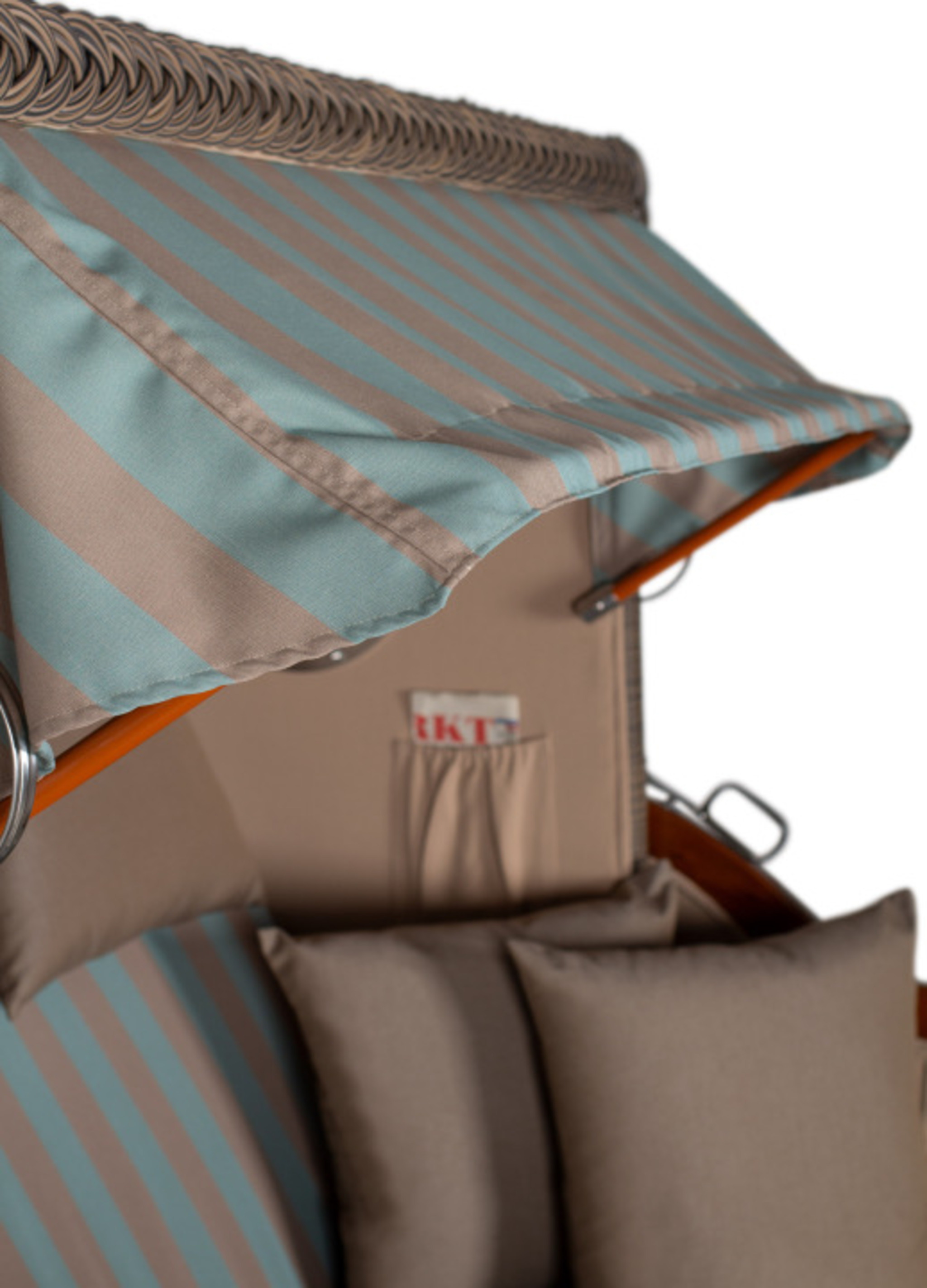 Strandkorb Rantum Bullauge Mahagoni PE Grey Dessin 520