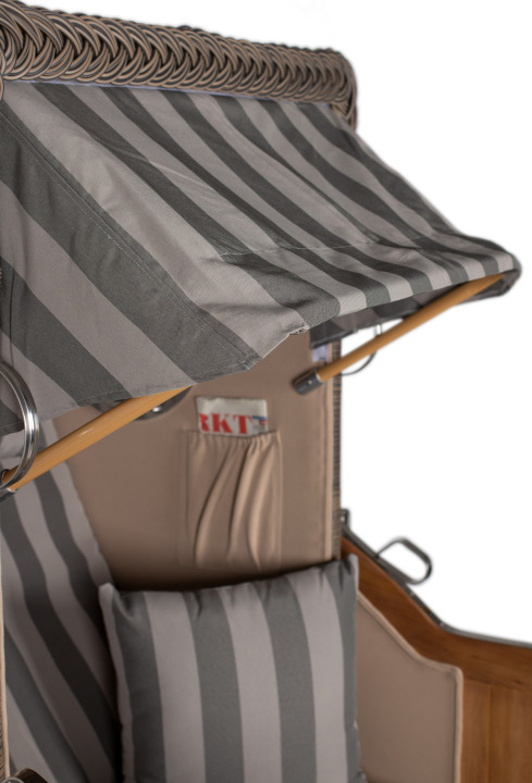 Strandkorb Rantum Single Bullauge Teak PE Grey Dessin 537