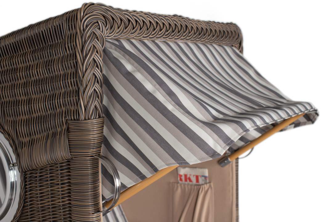 Strandkorb Rantum Single Bullauge Teak PE Grey Dessin 545