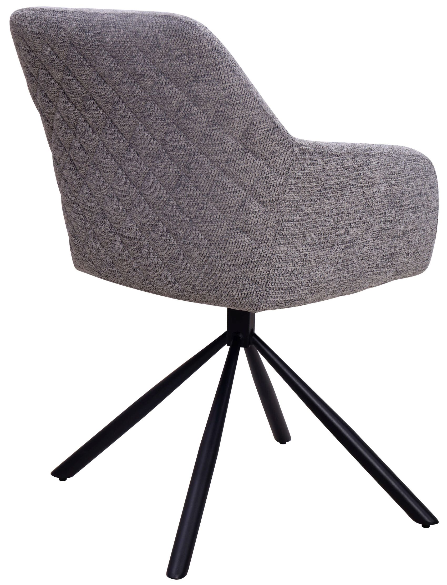 Esszimmer Set Cuneo mouse grey & Tisch Andria black 120cm FSC®-zertifiziert