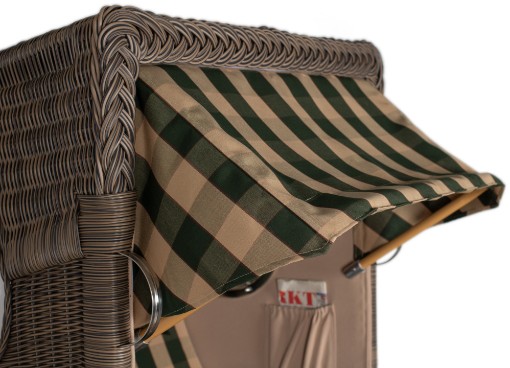 Strandkorb Rantum Single Bullauge Teak PE Grey Dessin 506