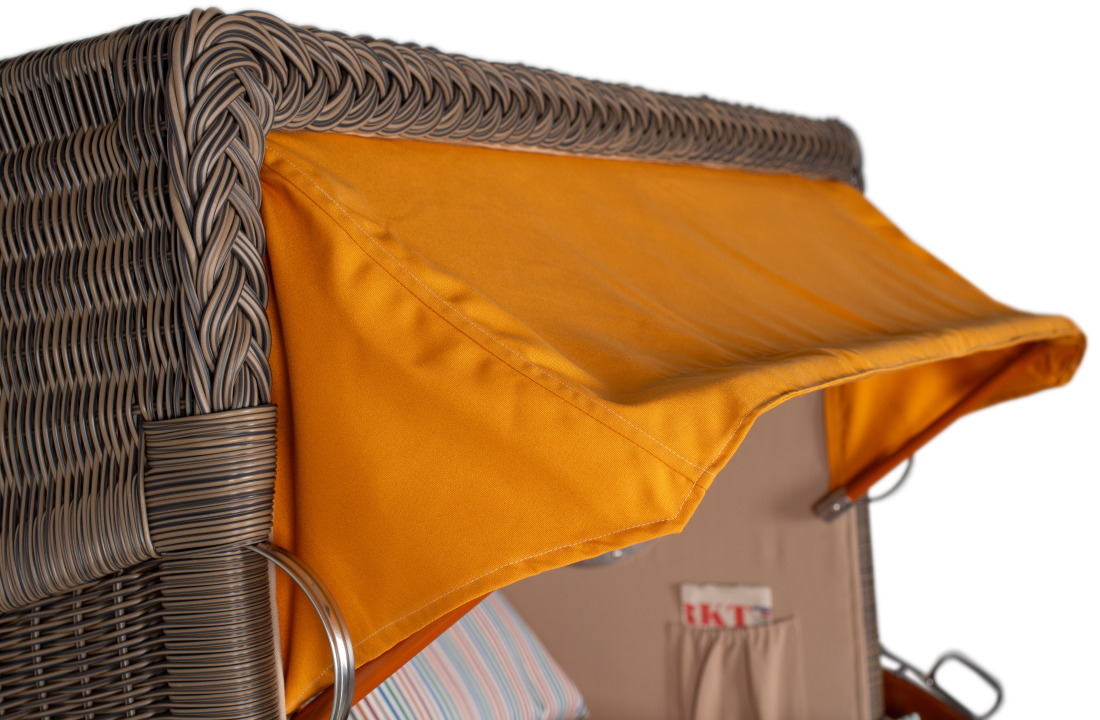 Strandkorb Rantum Grande Bullauge Mahagoni PE grey Dessin 586