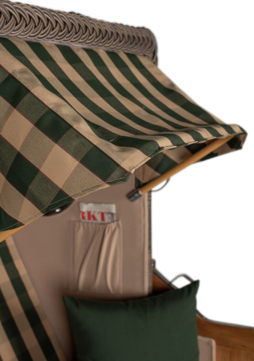 Strandkorb Rantum Single Bullauge Teak PE Grey Dessin 510