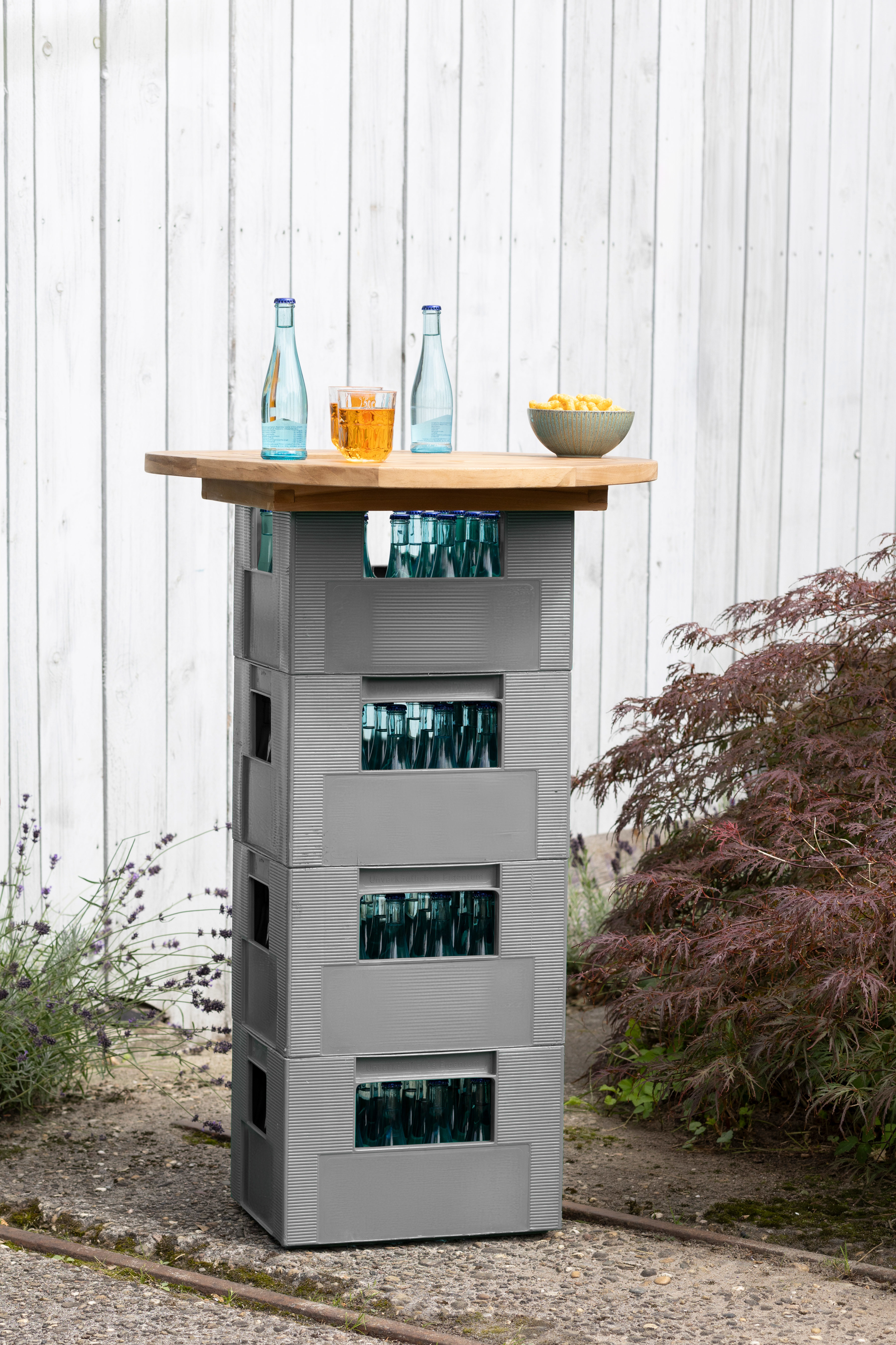 Bierkistenaufsatz Teak mit Klappe - 7