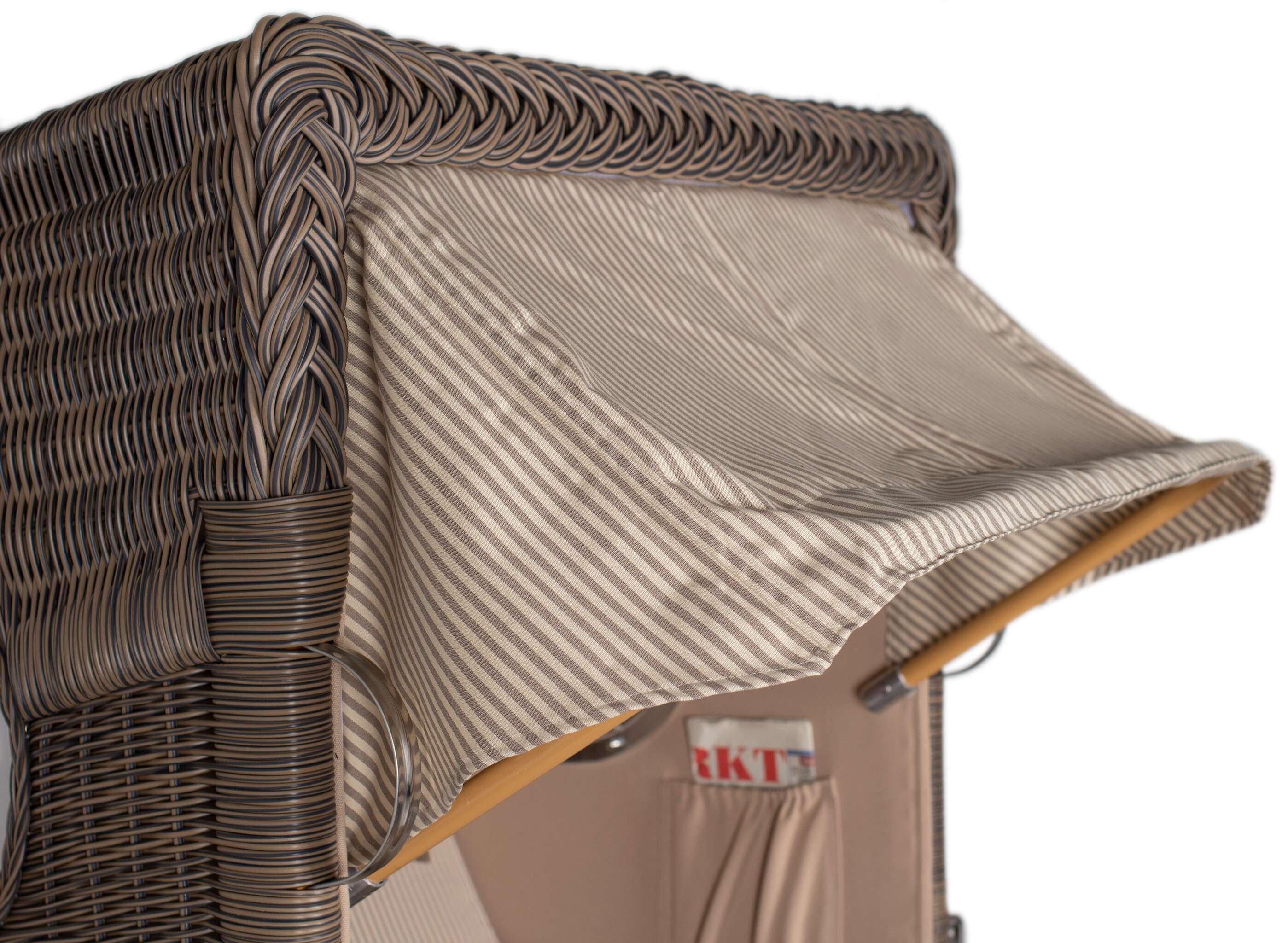 Strandkorb Rantum Single Bullauge Teak PE Grey Dessin 510