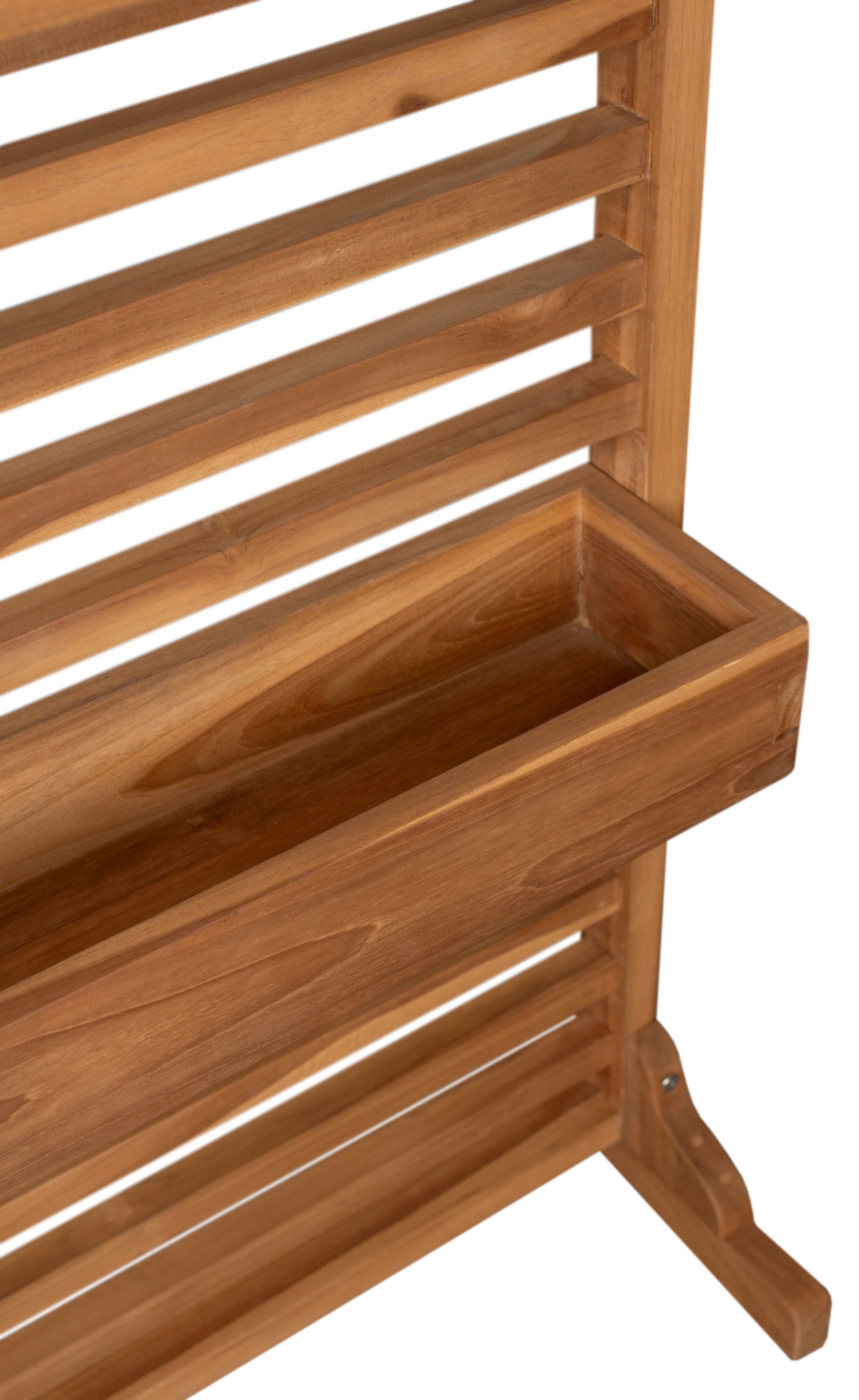 Sichtschutz Pflanzspalier Holmer Teak mit Pflanzbehälter