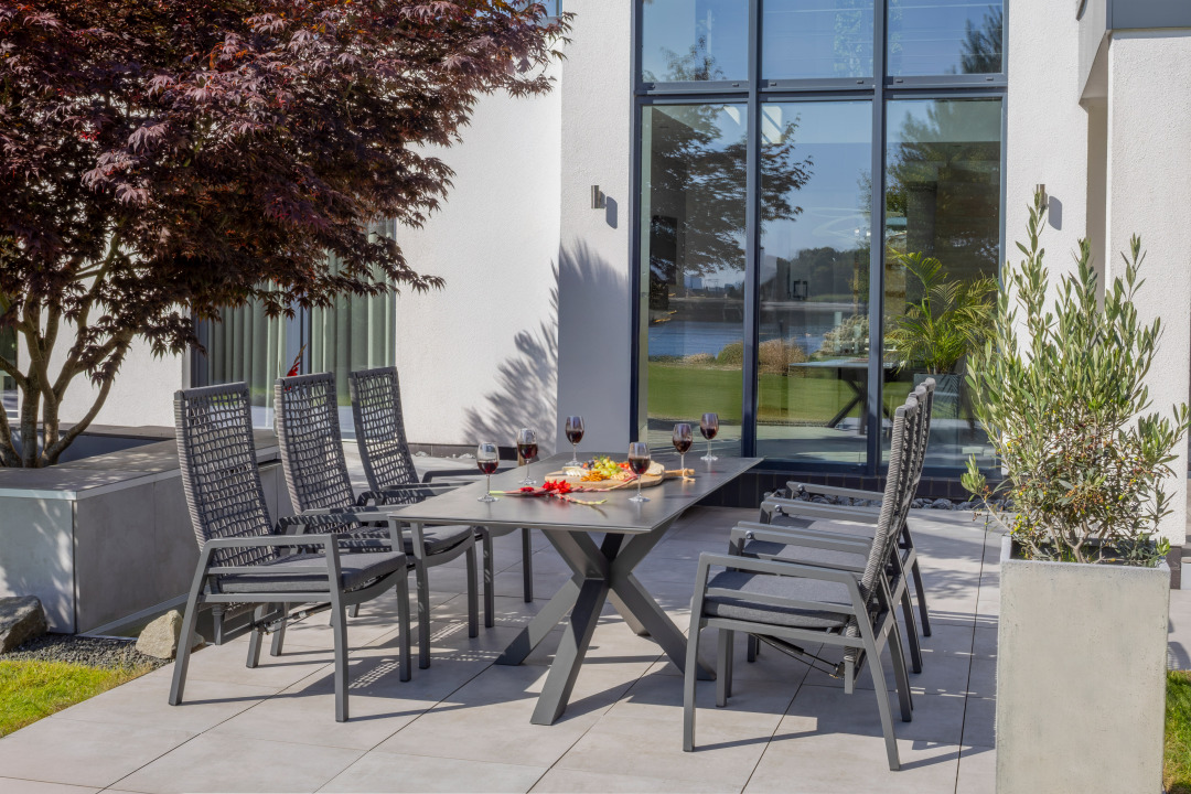 Gartenmöbelset Relaxsessel Lucena mit Tisch Malaga 200 x 90 cm - 1