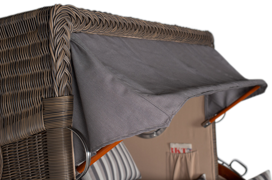 Strandkorb Rantum Grande Bullauge Mahagoni PE grey Dessin 544