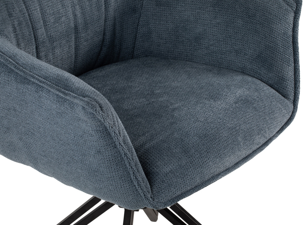 Indoormöbelset Diningsessel Ginosa blau Tisch Barletta smoked oak rund 120cm - 4