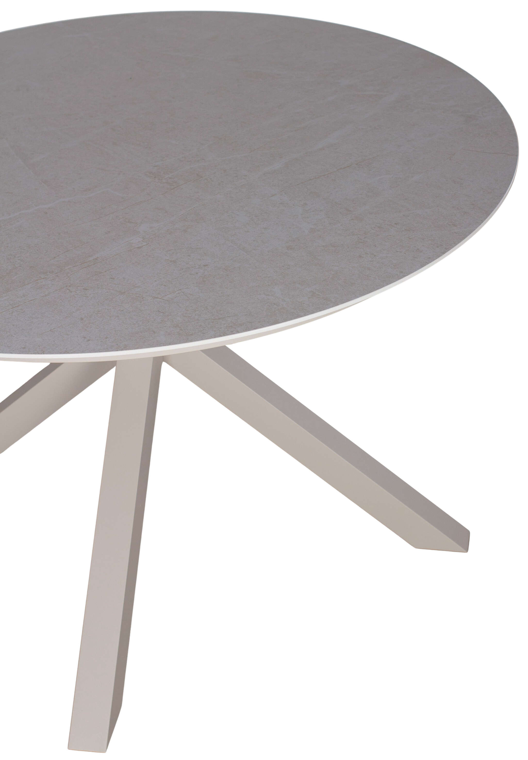 Tisch Malaga 120 cm rund ivory Aluminium