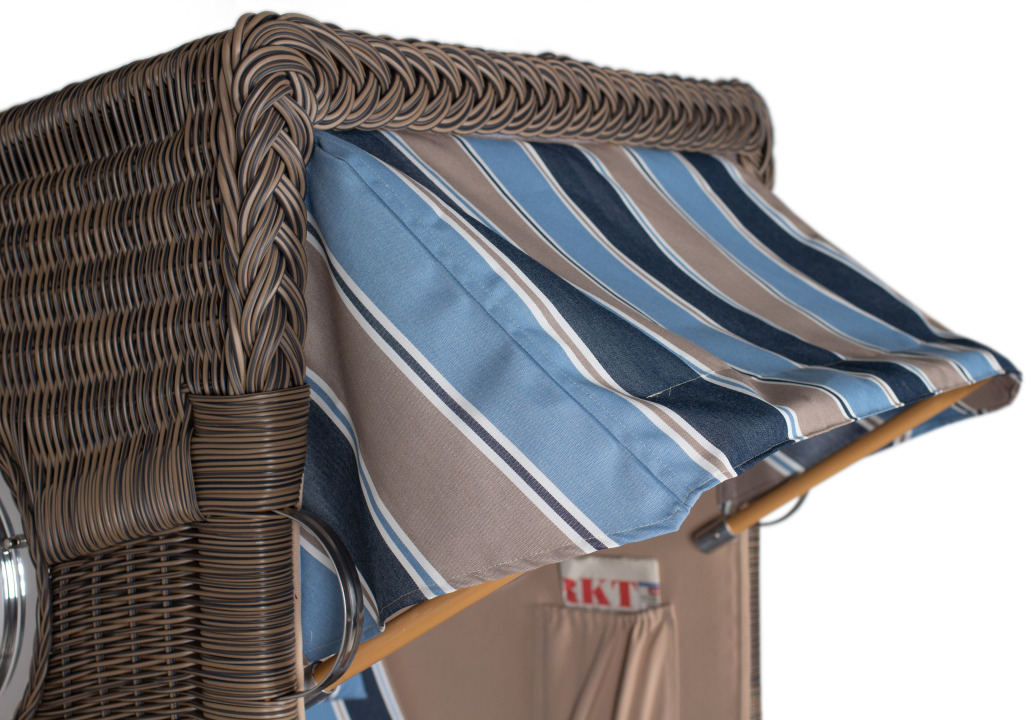 Strandkorb Rantum Single Bullauge Teak PE Grey Dessin 580