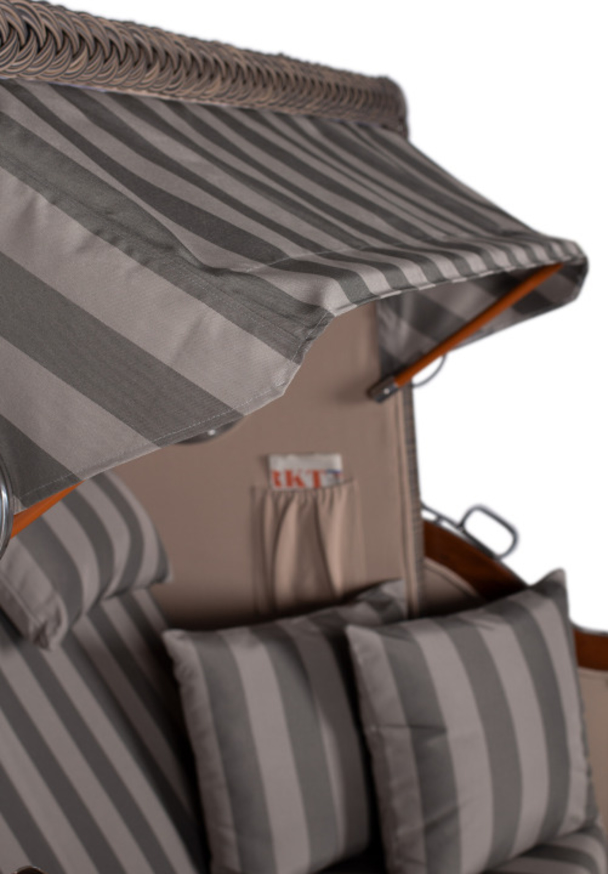 Strandkorb Rantum Grande Bullauge Mahagoni PE grey Dessin 537