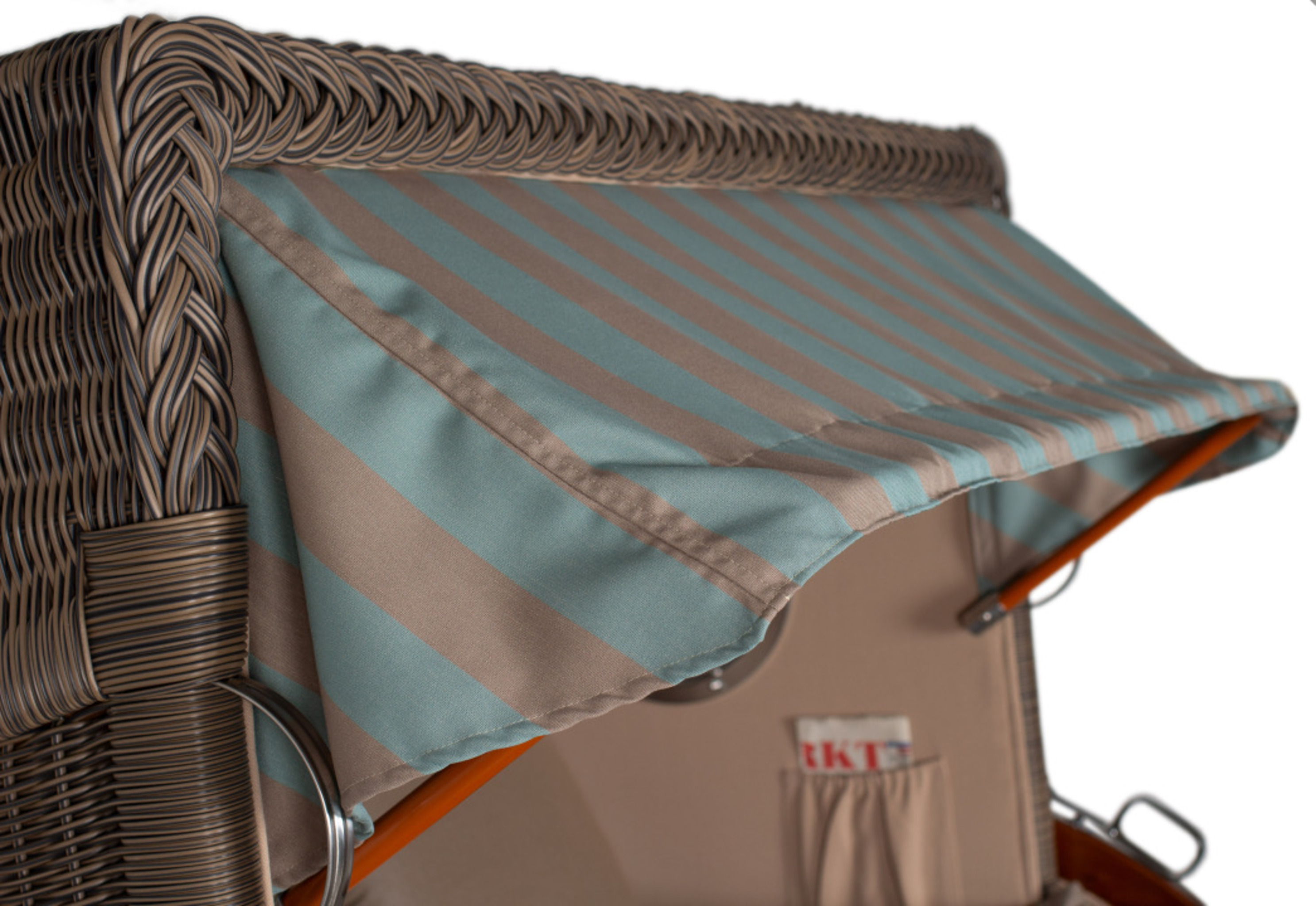 Strandkorb Rantum Grande Bullauge Mahagoni PE grey Dessin 520