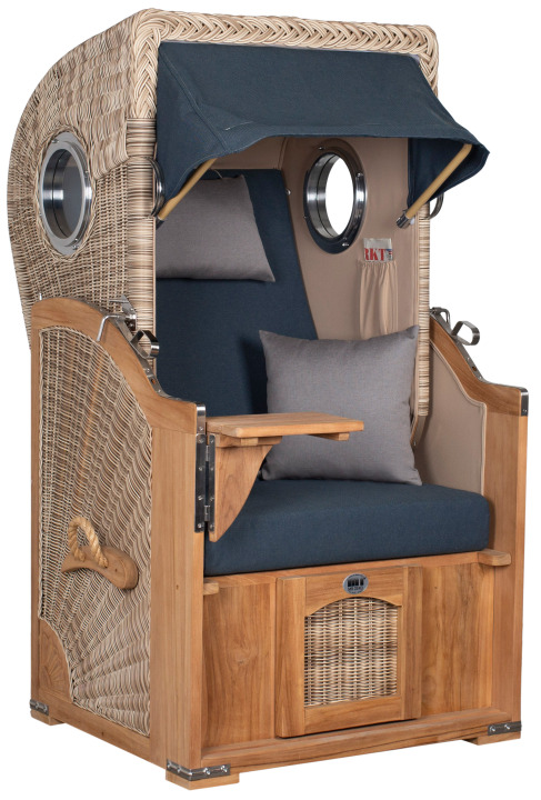 Strandkorb Amrum Single Bullauge Teak PE Shell Dessin 593 günstig online kaufen