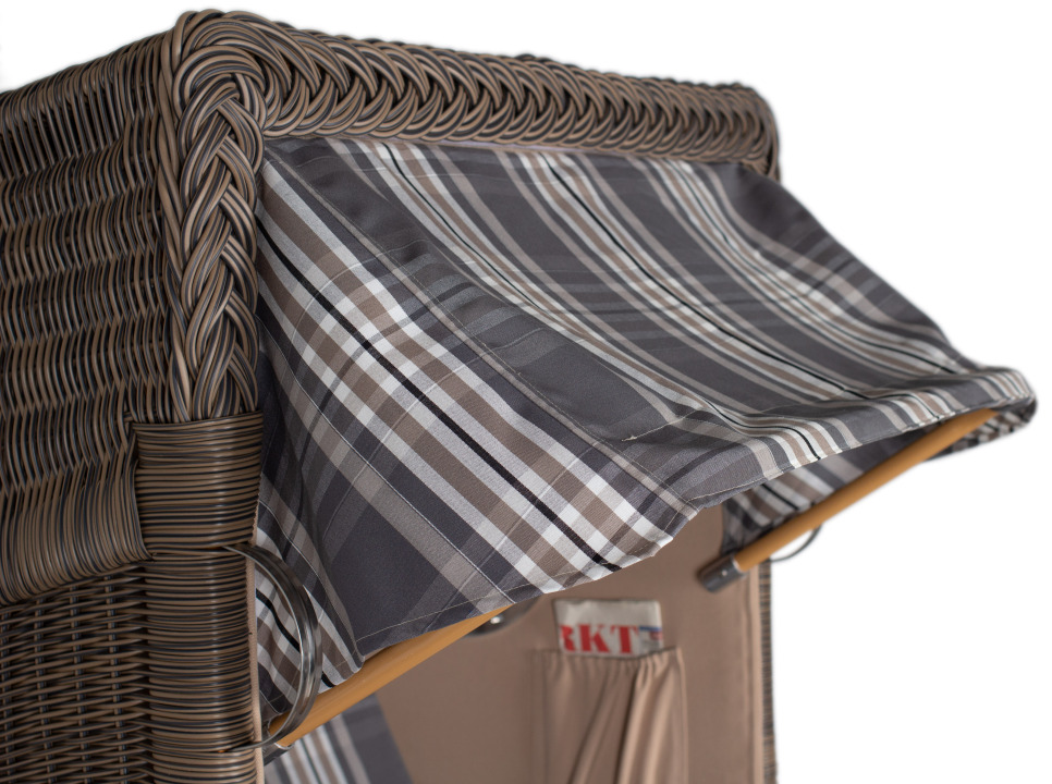 Strandkorb Rantum Single Bullauge Teak PE Grey Dessin 522