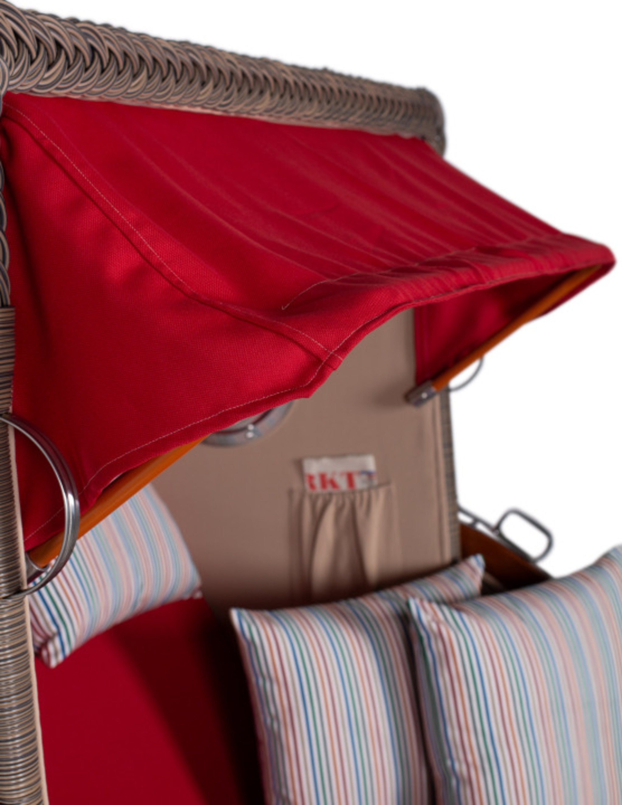 Strandkorb Rantum Grande Bullauge Mahagoni PE grey Dessin 585