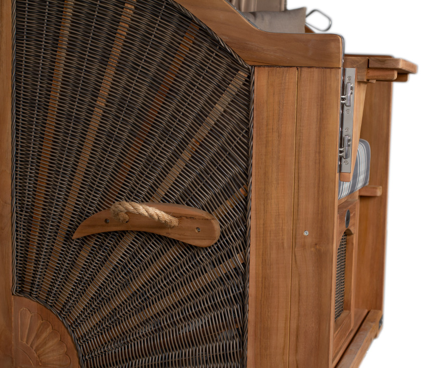 Strandkorb Rantum Single Bullauge Teak PE Grey Dessin 522