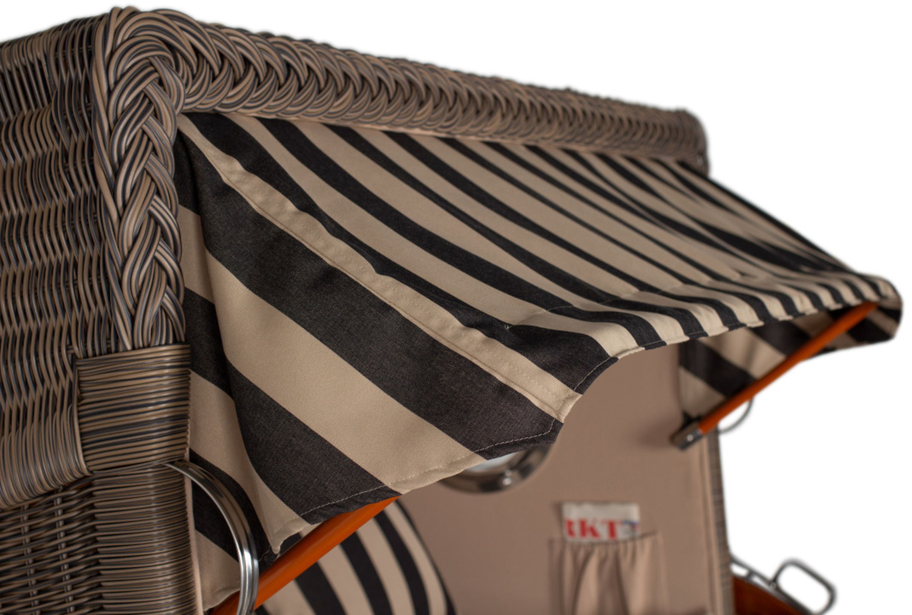 Strandkorb Rantum Grande Bullauge Mahagoni PE grey Dessin 581