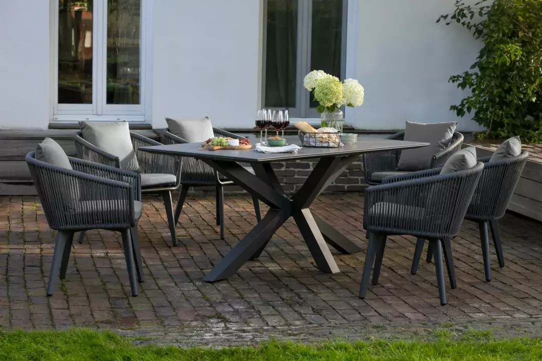 Gartenmöbelset Diningsessel Cadiz mit Tisch Almeria 200x90cm
