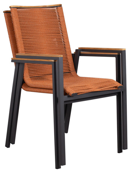 Gartenmöbelset Diningsessel Alicante terracotta mit Tisch Tarifa 90x90cm - 10