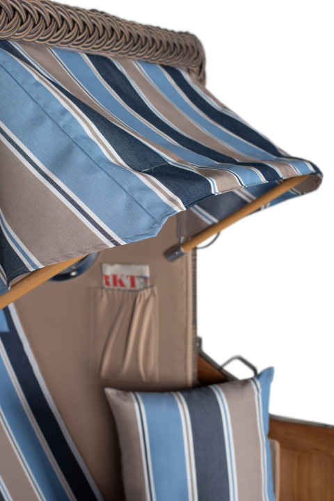 Strandkorb Rantum Single Bullauge Teak PE Grey Dessin 580