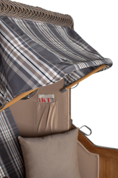 Strandkorb Rantum Single Bullauge Teak PE Grey Dessin 522