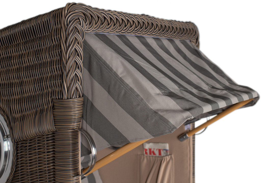 Strandkorb Rantum Single Bullauge Teak PE Grey Dessin 537