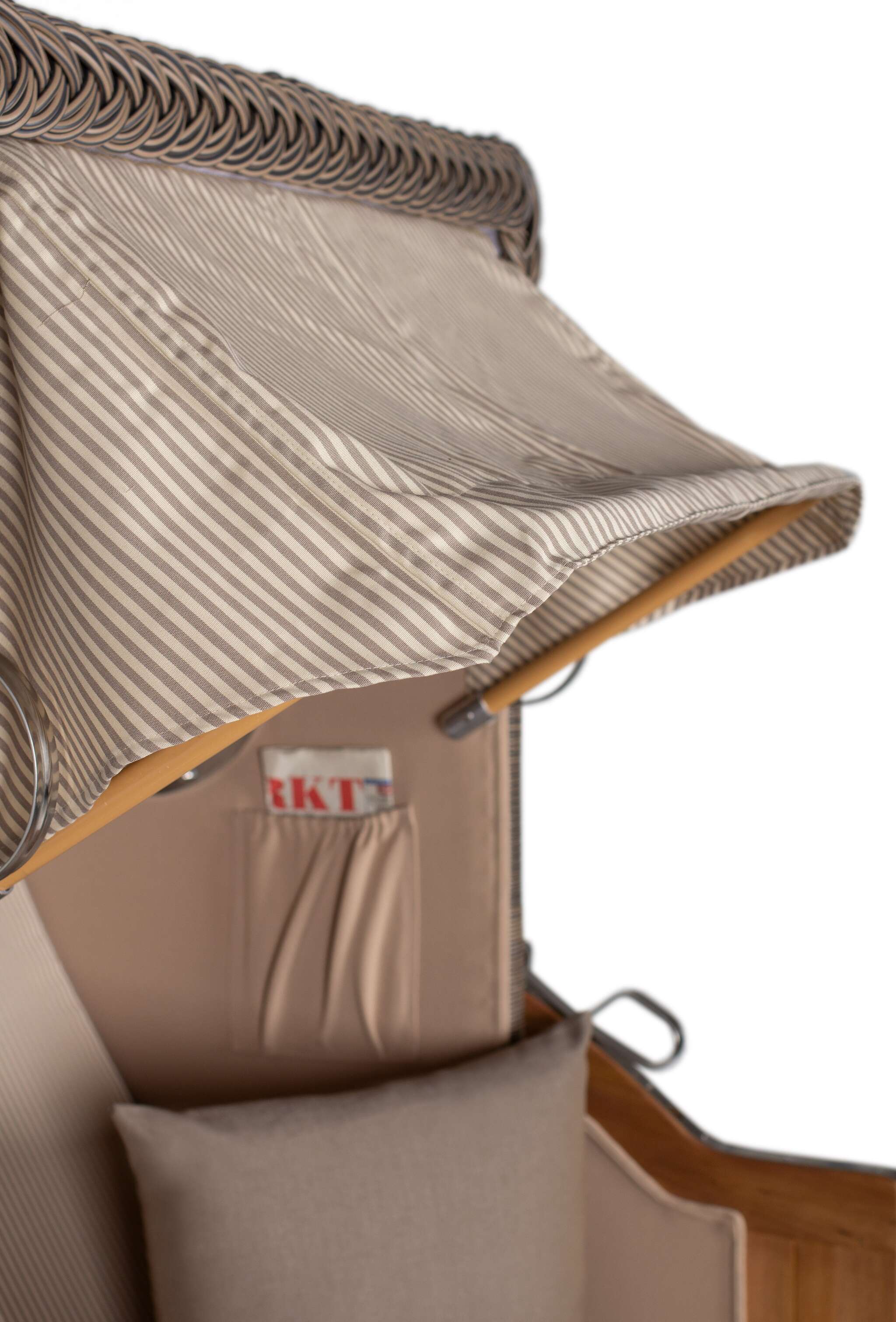 Strandkorb Rantum Single Bullauge Teak PE Grey Dessin 510