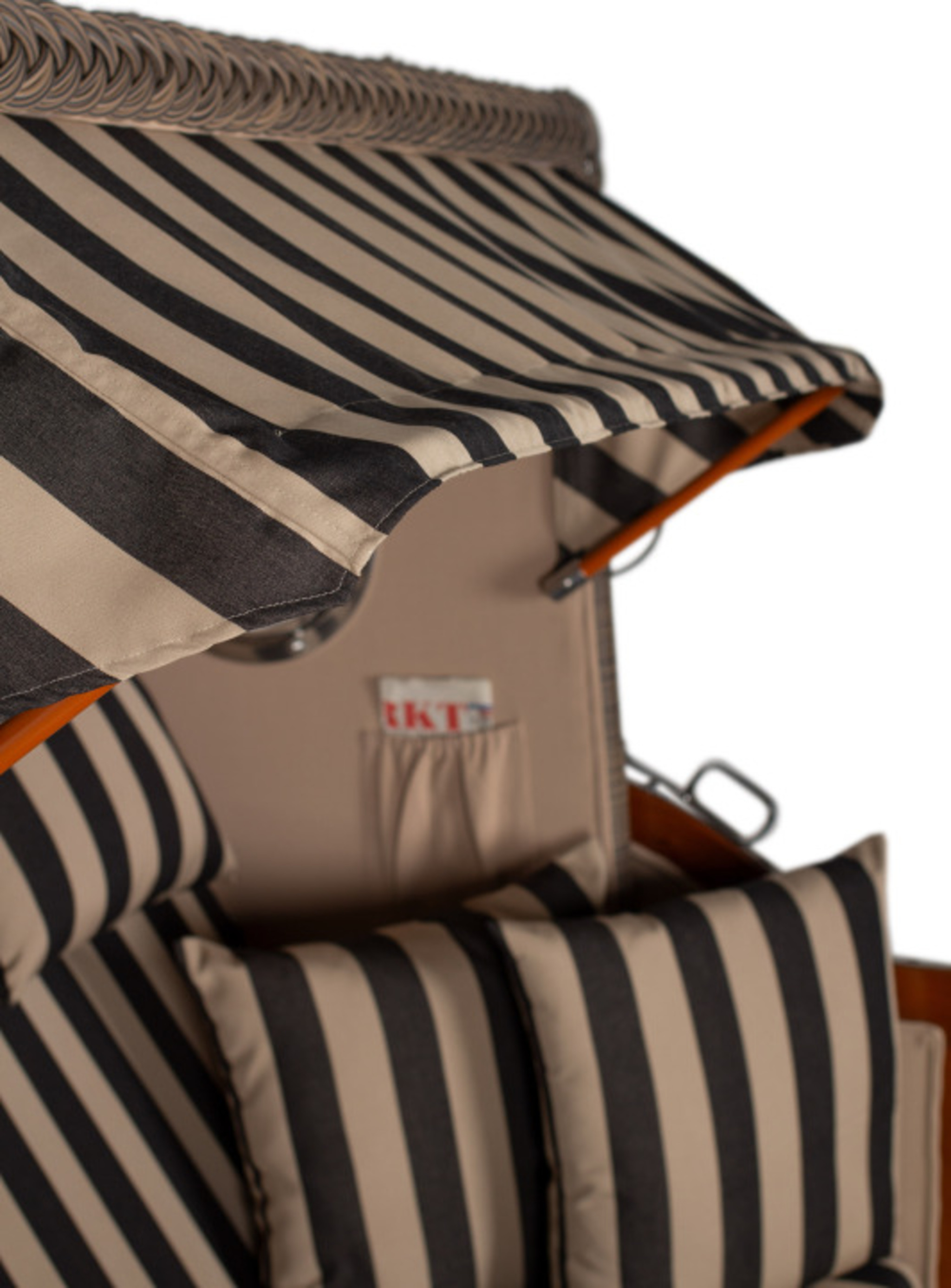 Strandkorb Rantum Grande Bullauge Mahagoni PE grey Dessin 581