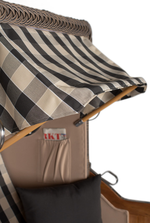 Strandkorb Rantum Single Bullauge Teak PE Grey Dessin 505