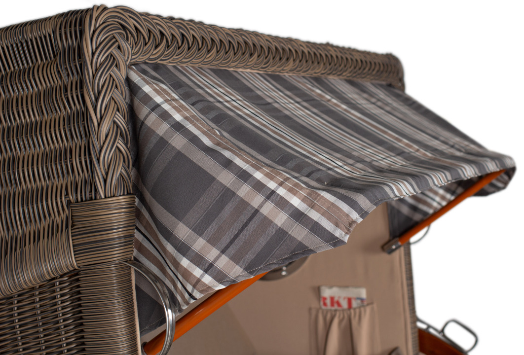 Strandkorb Rantum Grande Bullauge Mahagoni PE grey Dessin 522