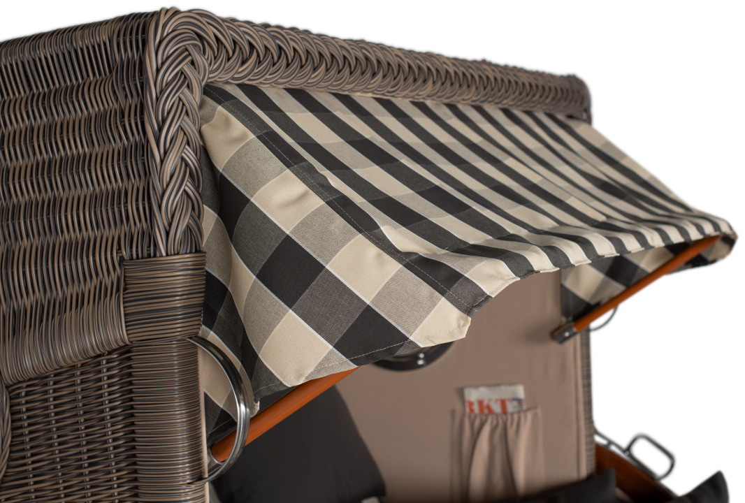 Strandkorb Rantum Bullauge Mahagoni PE Grey Dessin 505 günstig online kaufen